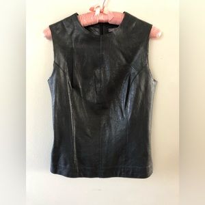 VINCE Leather Sleeveless top sz 2